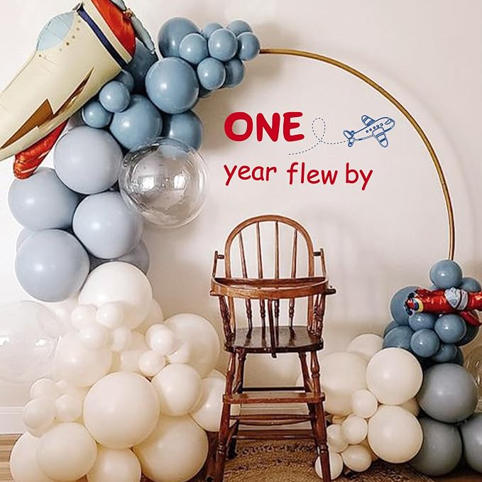 Airplane Decal for Party Balloon Arch | One Year Flew by 1st Birthday Decor, Plane Birthday Decor