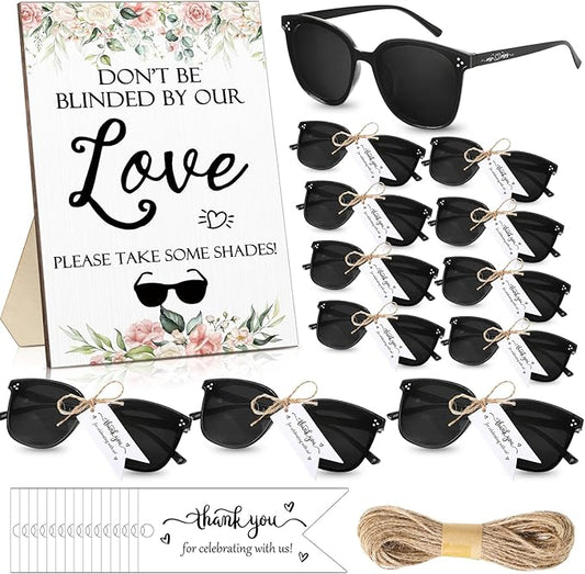 Kanayu Wedding Sunglasses for Guests Wedding Gifts Sign Married Decorations Sunglasses Black Glasses Bridal Party Favors