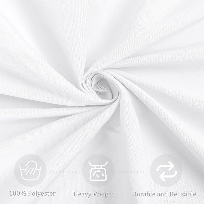 Fivenl 12 Pack White Round Tablecloth 90 Inch Round Table Covers Bulk Washable Polyester Fabric Round Table Clothes for Wedding Party Reception Banquet Buffet Restaurant (White, 90 Inch)