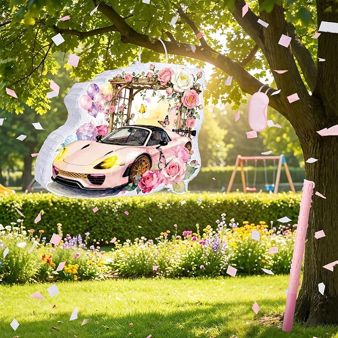 Cars Piñata Race Car Party Favors Set with A Blindfold, Bat and Confetti Birthday Party Supplies Theme Racing Pinata for Celebration Carnival Party Supplies
