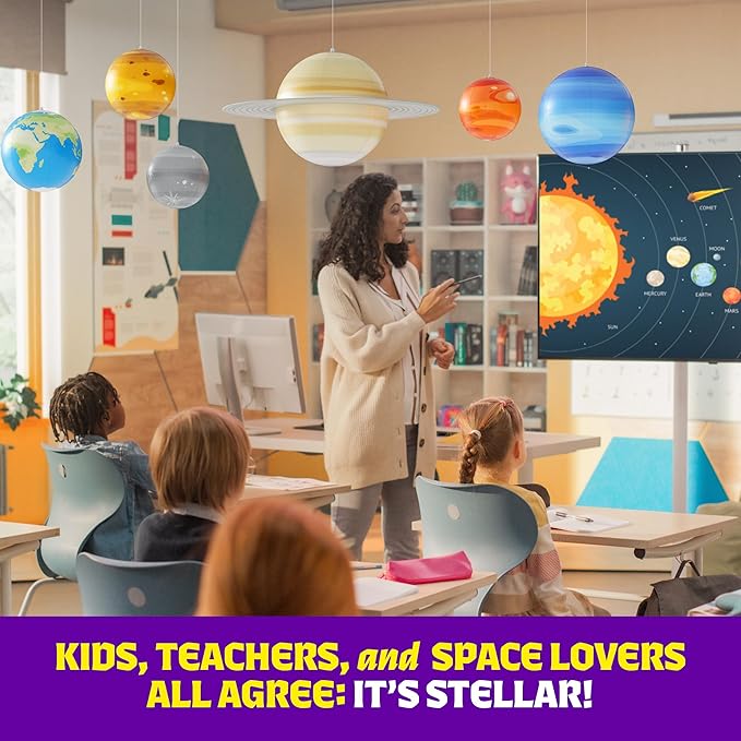 Dan&Darci Inflatable Solar System Planets for Kids - Science Toys - Boys Room Decor Ceiling - Space Birthday Gifts - Outer Space Themed Party Decorations - Astronomy Gifts 5-7 6-8 8-12 Years Classroom