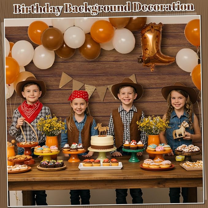 6 Pack Wood Grain Plastic Tablecloths, 54 x 108 In Rustic Table Covers | PE material, disposable and easy to clean, fits 8-10 seat tables, rustic farmhouse look for western barn parties