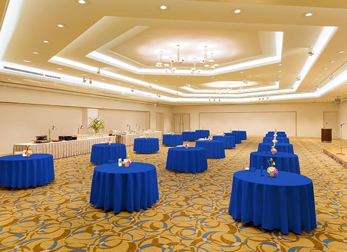 Fani 10 Pack 90 Inch Round Royal Blue Polyester Tablecloths for Round Table, Stain and Wrinkle Resistant, Perfect for Wedding Party Dining Table Buffet Banquet Restaurant and Camping