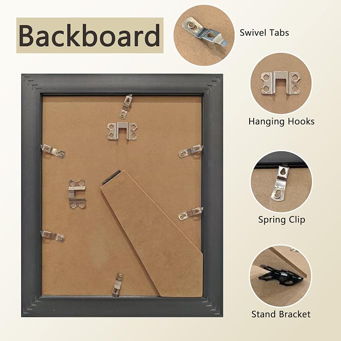 8.5x11 Picture Frame Vintage Gold for Tabletop & Wall Mount | 8.5 x 11 Photo Frame for Living Room, Bedroom, Office Décor & Father's Day Graduation Wedding Gift
