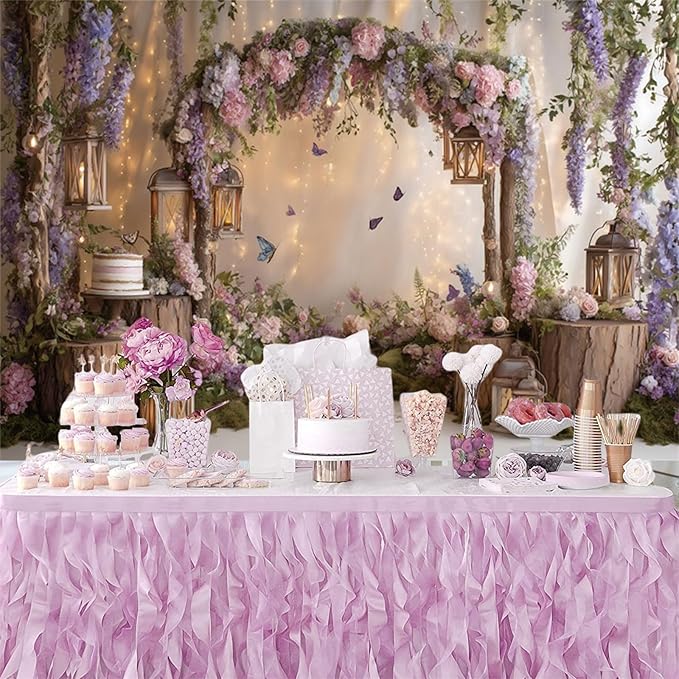 Baocicco Purple Flowers Wall Backdrop 5x3ft Rustic Style Wooden Arch Door Butterfly Background Photography Rural Wedding Baby Shower Birthday Party Banner Supplies Anniversary Decorations Props