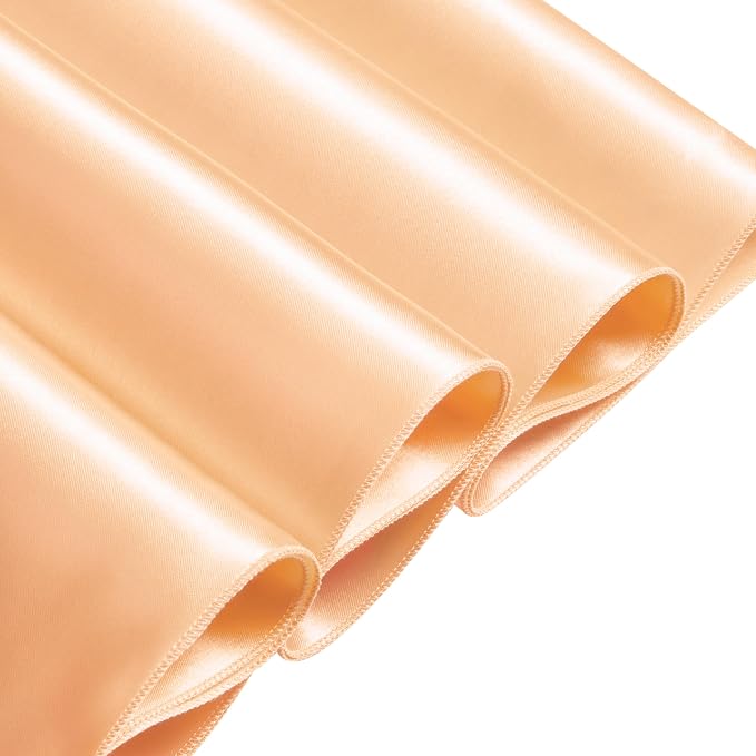 1 Pack Satin Table Cover Rectangle Silkly Soft Table Cloth, Satin Dining Table Cloths for Wedding Banquet Table Decoration, Dining Room, Indoor and Outdoor Use, 60 x 84 Inches, Peach