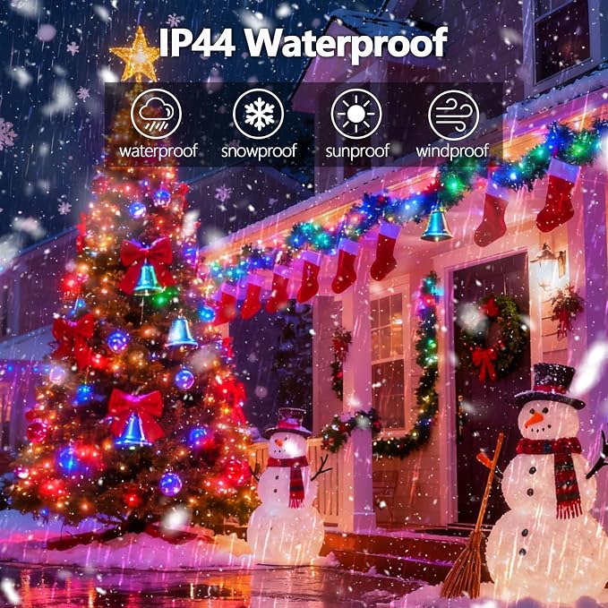 2026 New Voice Control 88ft 240LED Smart Christmas String Lights Outdoor/Indoor | String Lights with Remote, 12Modes, 7Voice Commands & Timers, Christmas Twinkle Light for Xmas Tree Decor (Multicolor)