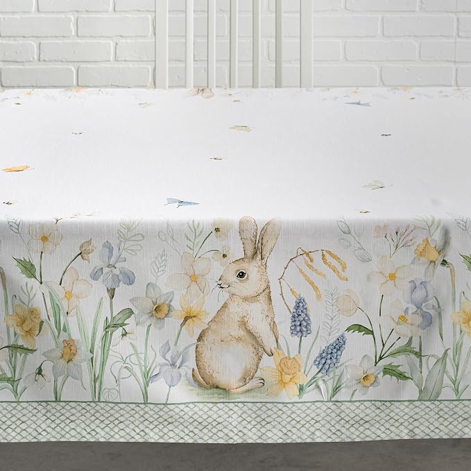 Maison d' Hermine Table Cloth Rectangle Table 100% Cotton 70 x 108 Inches Tablecloth Reusable Decorative for Dining Kitchen Room Farmhouse Party Home Hotel Restaurant Spring Summer - Easter Dew