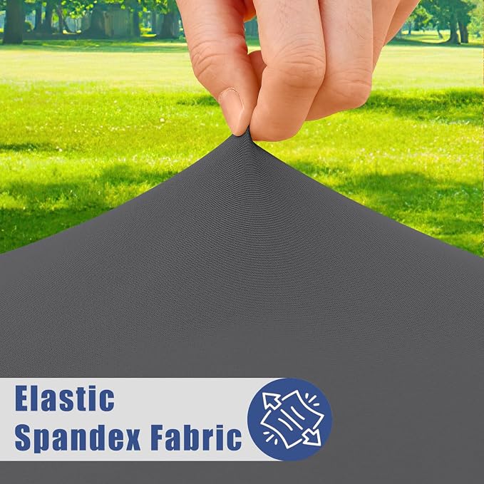 Moosfor Spandex 6 Foot Rectangle Table Cloth 6 Pack, Elastic Fitted Tablecloths for Picnic, Stretch Washable Patio Table Cover for Outdoor, Camping, Banquet and Parties (Dark Grey, 30"x72")