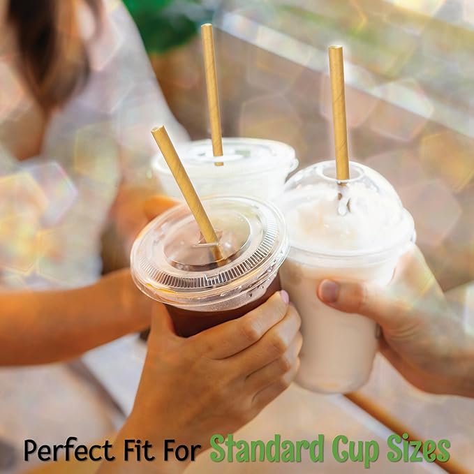 Friendly Straw 300 Pack Biodegradable Kraft Paper Straws, 7.75" x .25" Drinking Paper Straw - Brown Paper Straws Bulk Pack for Home and Restaurant
