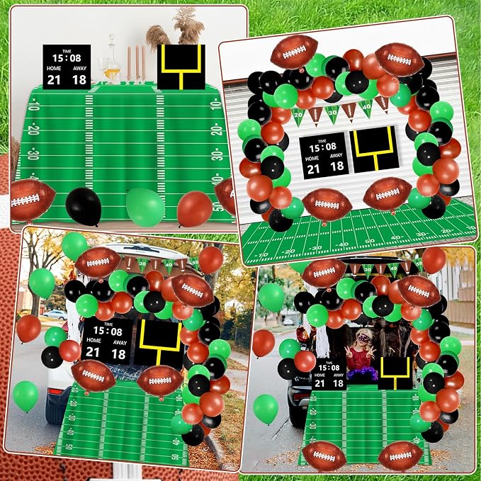 Halloween Trunk or Treat Car Decoration Kit Football Decor Sport Theme Football Party Supply Halloween Car Outdoor Decor for Church Cars Archway Garage Door Haunted House Decoration
