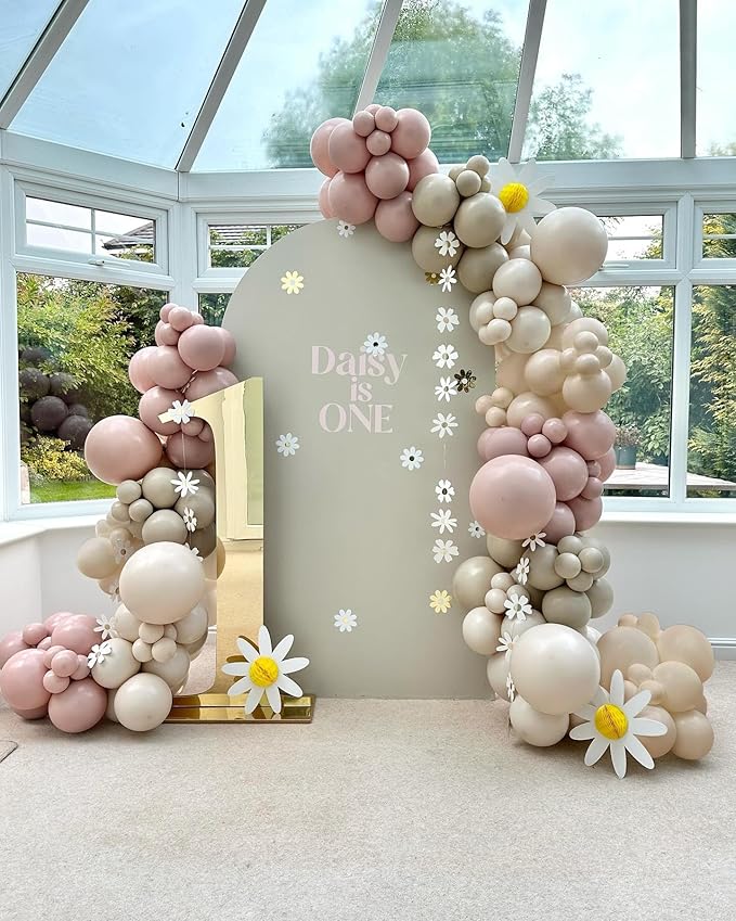 Blush Pink Balloon Garland Kit–Double-Stuffed Pastel Pink, Nude Blush, Gray Balloons for Baby Showers, Weddings, and Birthday Party Decorations
