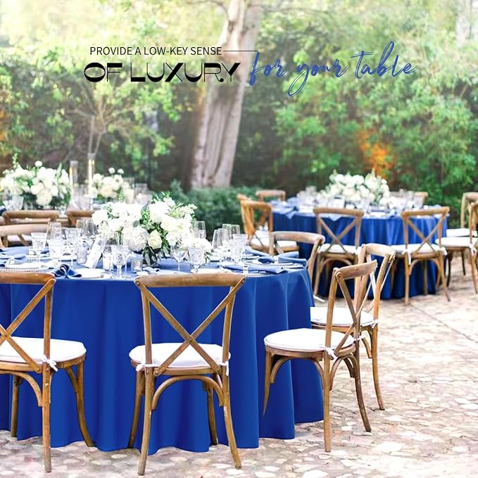 Pesonlook 12 Pack Round Tablecloth 90inch-Royal Blue Washable Fabric Polyester Round Table Cloths for Wedding/Party/Banquet/Dining/Buffet Table