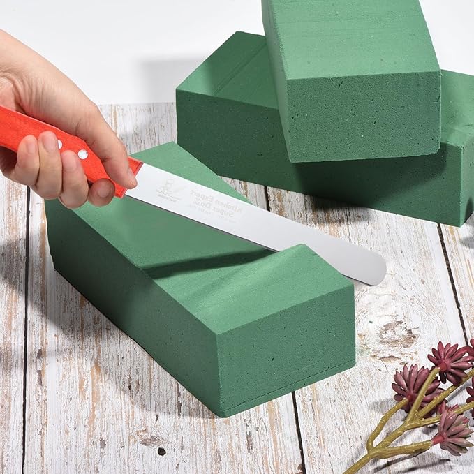 PATIKIL Floral Foam Knife, 2 Pcs 37.5 x 3.1CM Florist Professional Cutting Knife for Flower Foam Block Cake, Wooden Handle