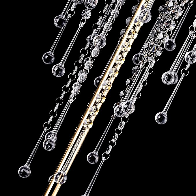 Tall Vases Wedding Centerpieces for Tables - 39.4" Gold Flower Vase with Chandelier Crystal, Centerpiece Table Decorations, Metal Flower Stand for Wedding, Reception, Party, Events, Home Décor, 2 Pcs