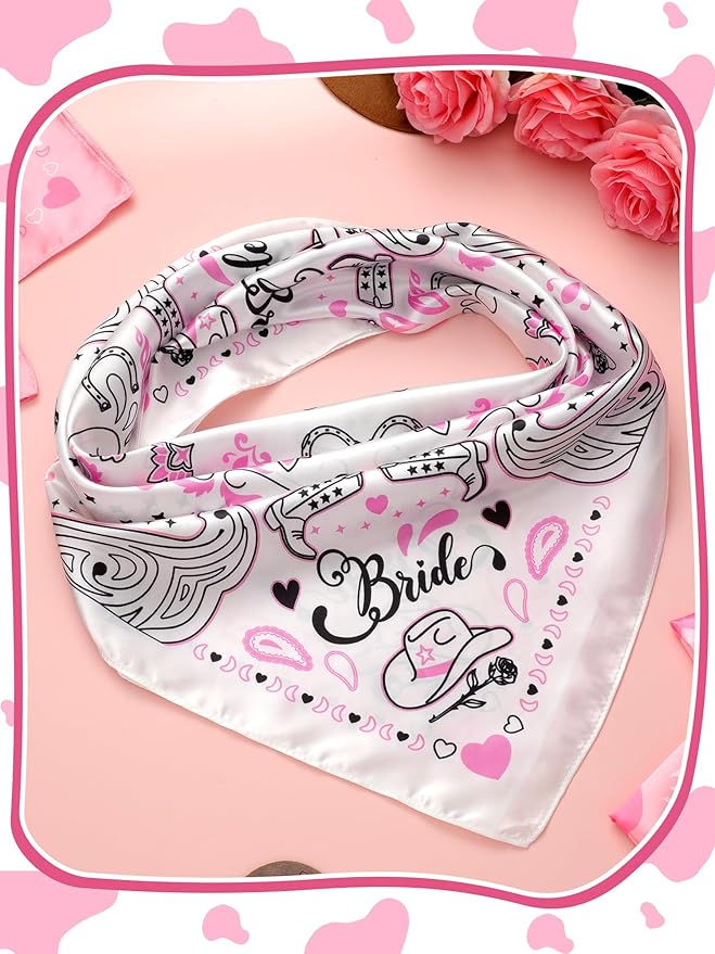 8 Pack Bride Bandanas Light Blue Head Scarf Last Rodeo Bachelorette Party Supplies Pink Bandanas Maid of Honor Gift