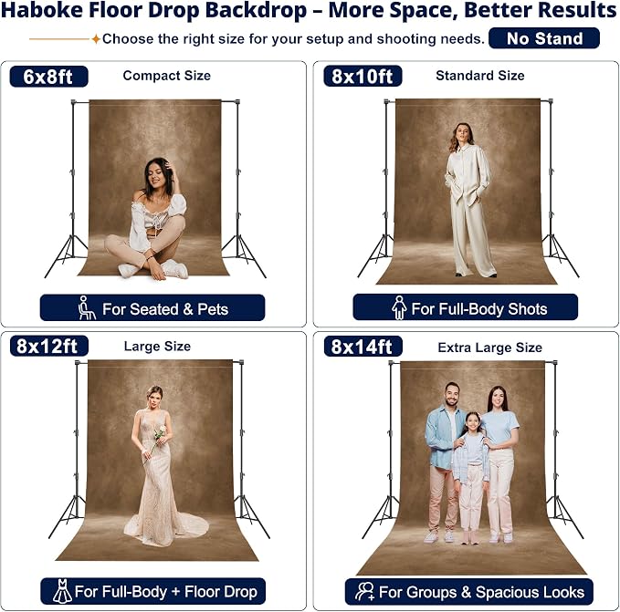 Abstract Professional Photography Backdrop for Portrait Photo Props Booth Background Photoshoot Studio with Ployester Fabric Roller Pocket on Top (8x10ft, Dark Brown,No Stand)