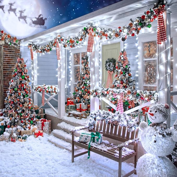 600 LED White Christmas Lights Outdoor, 197 FT White Christmas String Lights with Waterproof 8 Modes, Clear Wire Plug in Twinkle Fairy Lights for Indoor Bedroom Wedding Tree Holiday Decorations