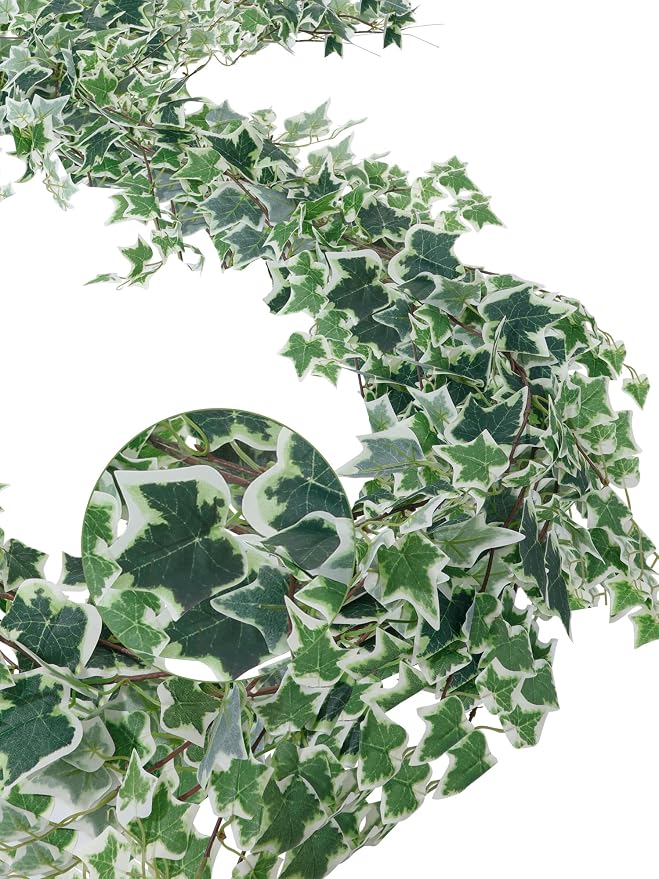 ucky Ivy Vines 71 Inch 4 Pcs Artificial Plant Silk Fake for Wall Hanging Decor Greenery Ceiling Decor Home Decor Outdoor Decor Wedding Decoration Vines Aesthetic Room Decor （White）