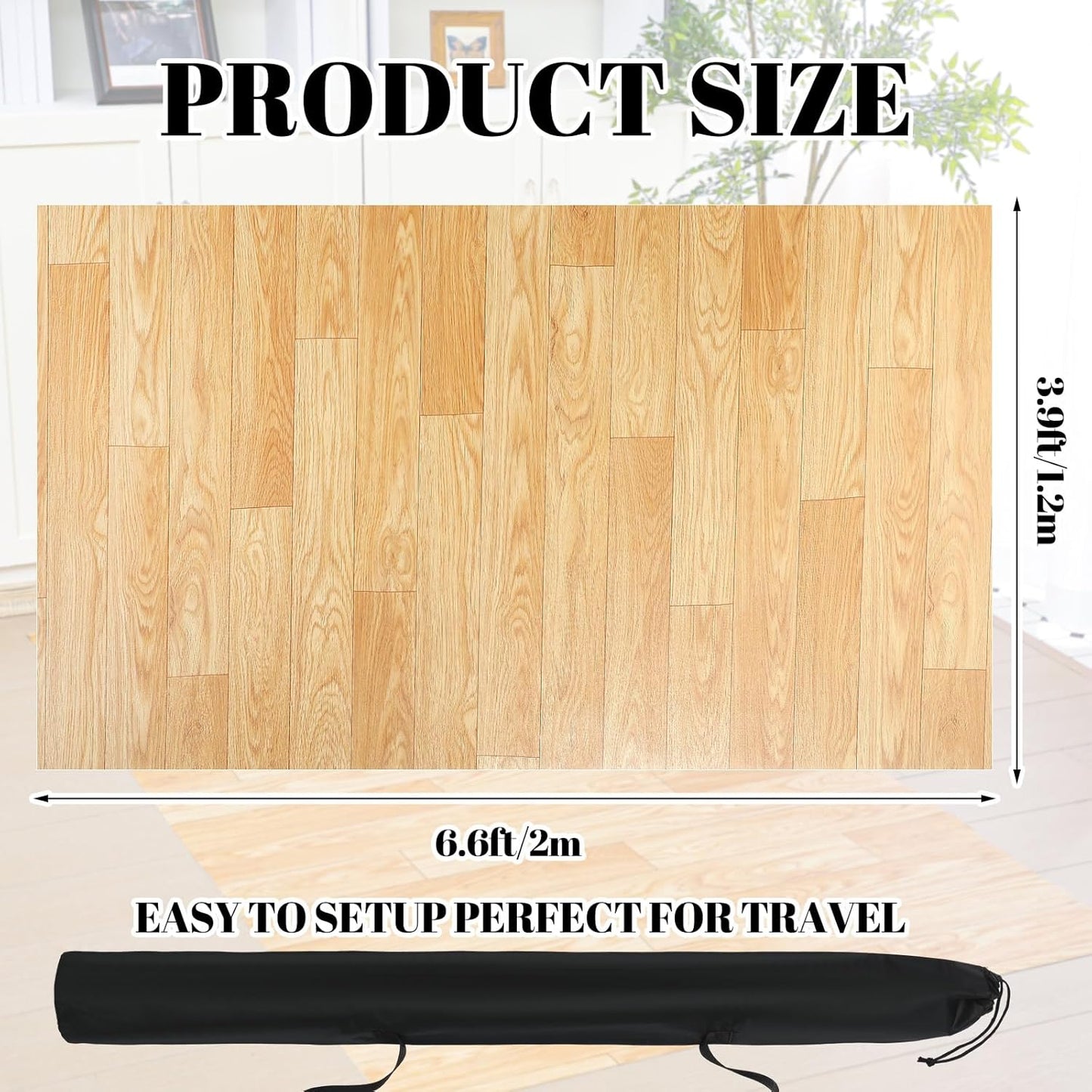 Portable Dance Floor Smooth Ballet Floor Vinyl Dance Mat for Home Stage Studios Kids Adults Practice Improve