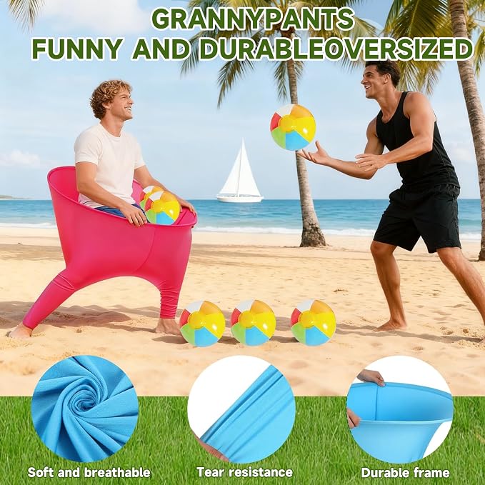Granny Pants Yard Game, Granny Pants Outdoor Party Game Granny Pants Outdoor Game with Bouncy Balls and Pump Fun Family Reunion & Adult Yard Games for Groups