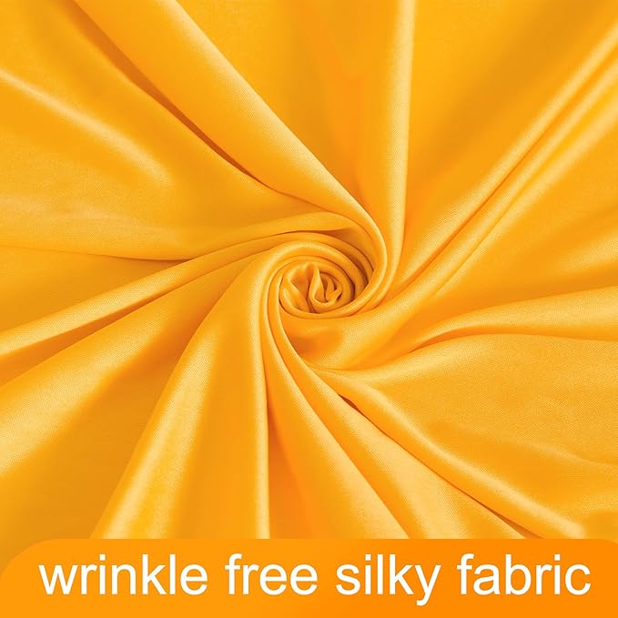 4 Panels Marigold Backdrop Curtain for Parties Wrinkle Free Photo Curtains Backdrop Drapes Fabric Decoration for Wedding Birthday Party Baby Shower 20ft(W) x 10ft(H)