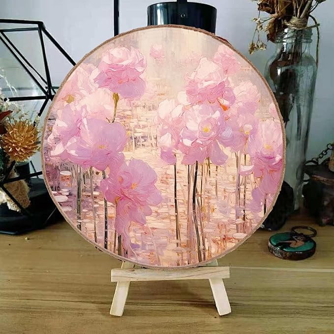 PINGEUI 12 Pack Wood Slices, 7-8 Inch Natural Wood Slices Circle Crafts, Round Rustic DIY Wooden Circle Crafts for Wedding Table Décor