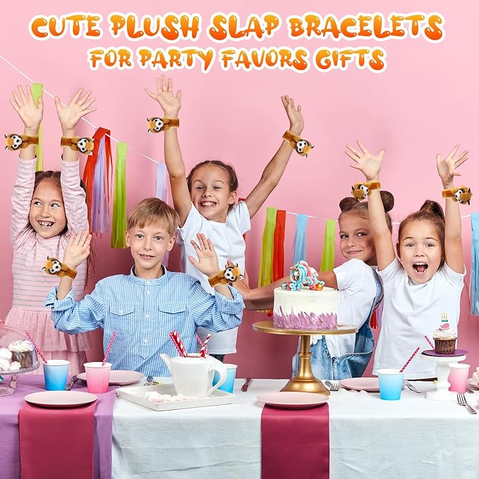 Lenwen 8 Pcs Stuffed Red Panda Animals Slap Bracelets for Kids 8.66 Inch Back to School Plush Animal Bracelets Adopt a Red Panda Favors Wrist Slap Snap Band Toy for Boys Girls Birthday Party Gifts
