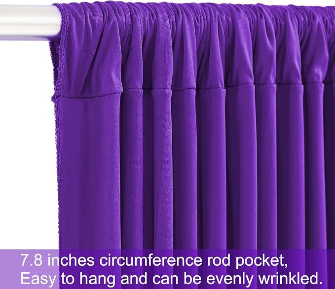 8 Panels Purple Backdrop Curtains for Wedding Party Wrinkle Free Backdrops Curtain Drapes Fabric Decorations Photo Back Drop Cloth for Baby Shower Photography Stage Reception 40ft(W) x 12ft(H)