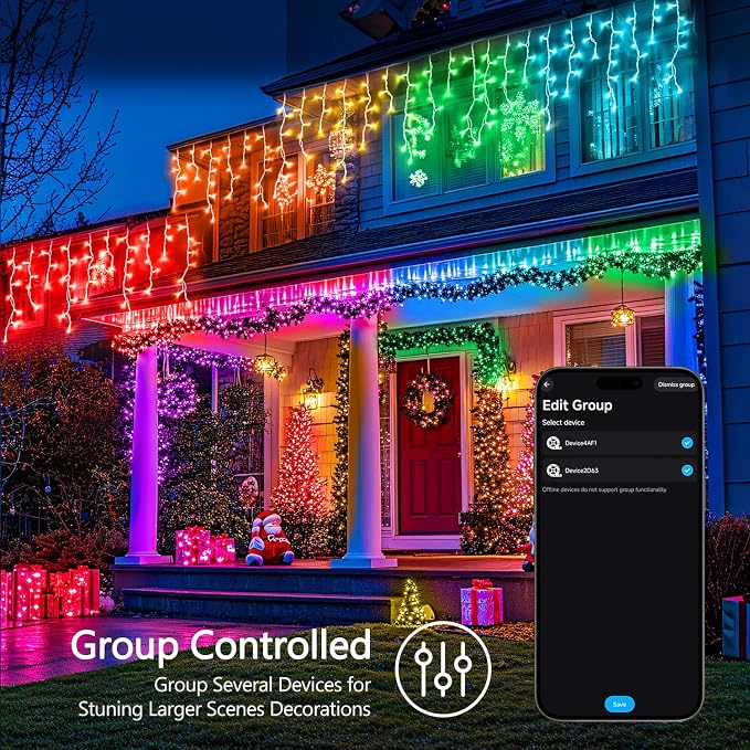 JMEXSUSS 200 LED RGB String Light 66ft for Outdoor Indoor 4th of July Decor, Color Change Christmas Lights Clear Wire Plug in for Bedroom Tree Room Party Birthday Independent Day Decorations