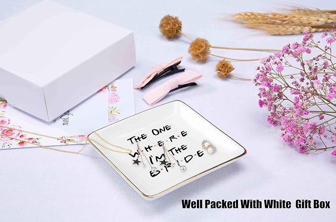 Bride Wedding Jewelry Tray Gift,The One Where Ring Dish,I'm the Bride,Engagement Gift,Bridal to Be,Newly Engaged,Bridal Shower Present,Bachelorette Party Present-Friends TV Show-Trinket Holder