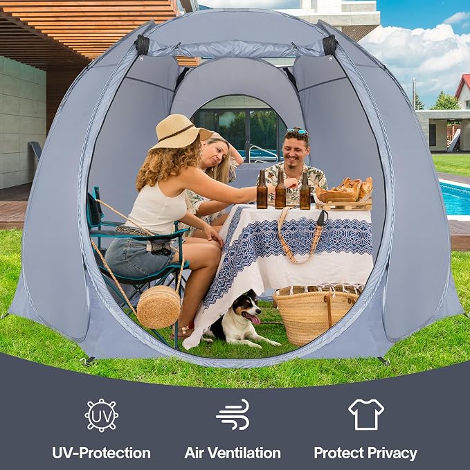 Alvantor® Pop Up Screen Tent House Room Instant Outdoor Camping Canopy Sun Shelter Gazebo for Patio, Backyard & Deck, Privacy Tent(2-10 People, 8'x8' 10'x10' 12'x12')