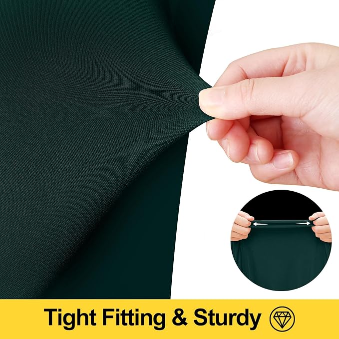 Smiry Spandex Tablecloth, Elastic Fitted Stretch Tablecloth for 4FT Rectangle Tables, Waterproof Washable Table Cover Skirt for Outdoor, Wedding, Banquet & Parties (Hunter Green, 48Lx30Wx30H Inch)