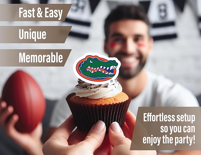 University of Florida Party Supplies for Football, Birthday Gift, Graduation Party Banner and Cake Toppers (42 Pieces) (Florida Gators)