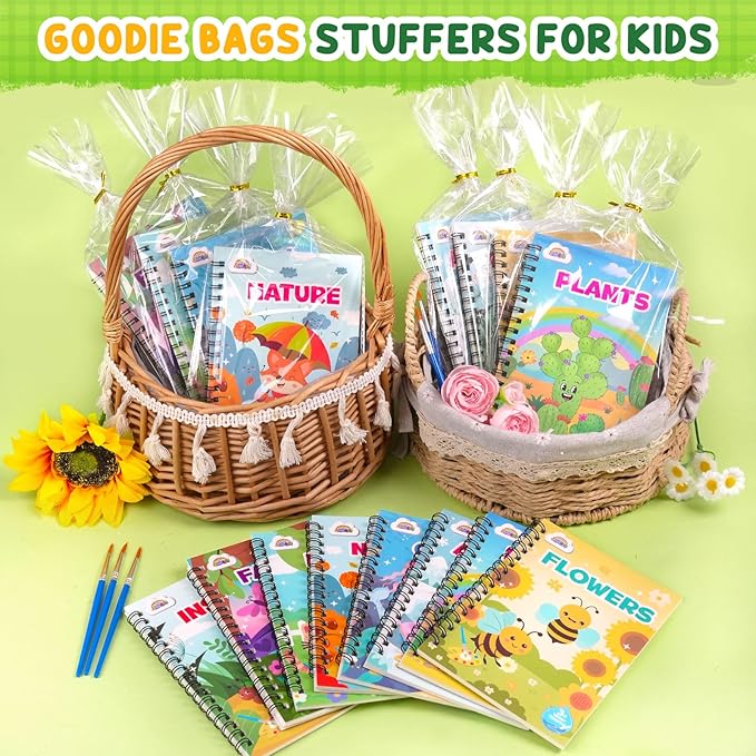 ZMLM 24 Water Coloring Books for Kids Party Favors - Bulk Mini Coloring Books for Kids Ages 4-8,Small Birthday Goodie Bag Stuffers School Teacher Return Gift Art Crafts Classroom Prizes (Nature)