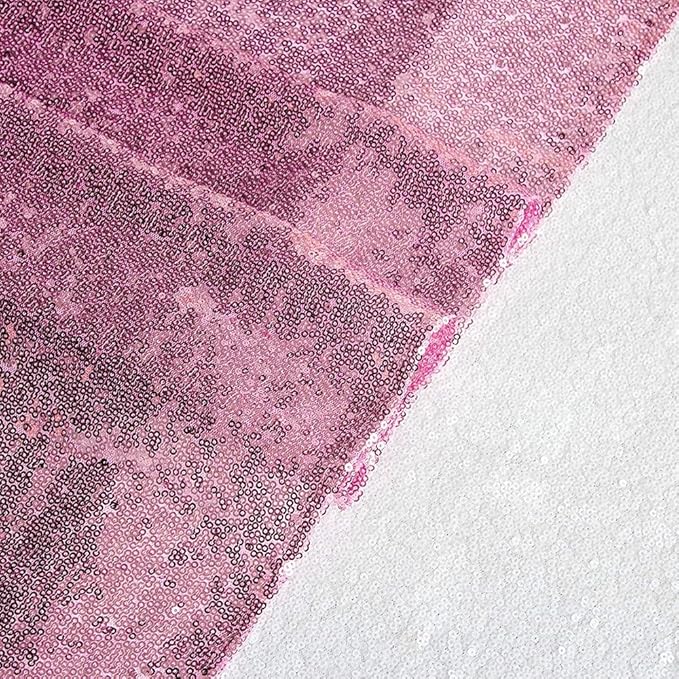 JYFLZQ Rose Pink Sequin Table Runner 12" x 108" Pack of 2 Sparkly Pink Metallic Table Runner Glitter Sequin Runner for Table Birthday Party Event Decorations