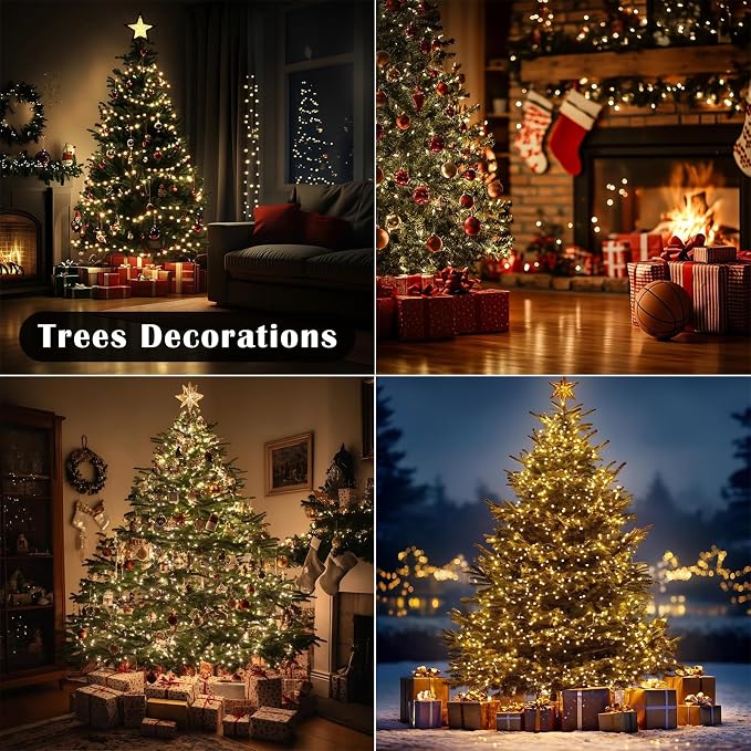 Firecracker Fairy Lights,10FT 100Leds Waterproof Twinkle Lights Plug in,8 Modes Remote String Light for Indoor Outdoor Christmas Wedding Birthday Patio Garden Decor,Green Wire,Warm White