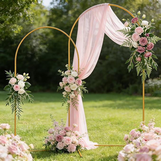 Metal Arch Backdrop Stand for Wedding, Parties, Birthday, Baby Shower, Graduation, Bridal Shower, Garden, Floral, Balloon Decoration (7.2FT & 6FT)