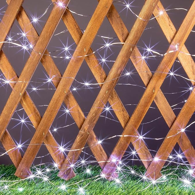Solar String Lights for Outside,100FT 300 LEDs Solar Fairy Lights,Waterproof 8 Modes Button Outdoor String Light for Patio Garden Backyard Tree Wedding Christmas,Silver Wire,Cool White