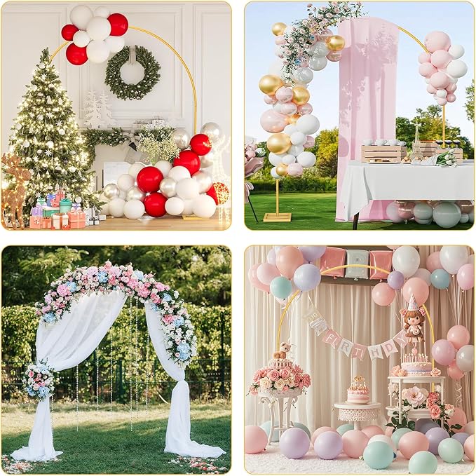 Arch Backdrop Stand，Heavy Duty Backdrop Stand, Wedding Arch Stand Wedding Arch Frame with Base for Birthday Party Graduation Ceremony Decoration (7x8FT)