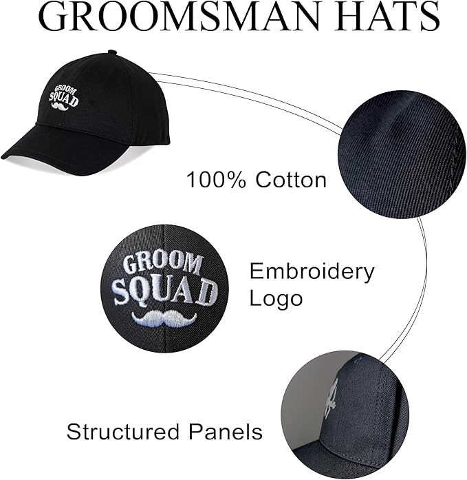 Party Gifts & Beyond Groomsman Baseball Hat 7 Packs Groomsmen Gifts Trucker Hats Team Groom Men's Hat for Bachelor Party