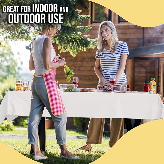 Party Solids 66% Thicker Premium White Plastic Table Cover Roll 40" X 300' Table Cloth Plastic Cover Roll Quality Thick Banquet Rolls Disposable Tablecloth Rolls Strong American Based Company