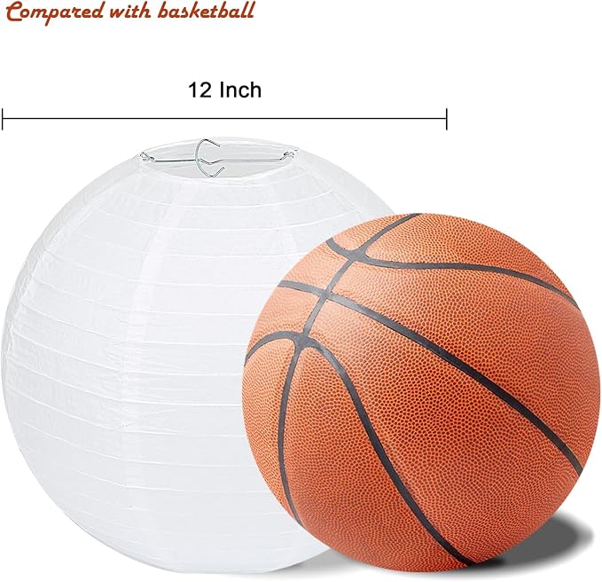 LURICO 10 Packs 12 Inch White Paper Lanterns Round Chinese/Japanese Hanging Ball Lantern Lamps for Birthday Wedding Christmas Parties, Home Decor and Weddings Decorations