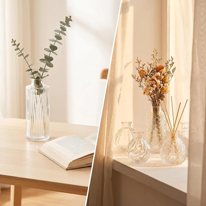 Mini Bud Vases As Wedding Centerpieces for Tables,Clear Bud Vases for Flowers,Small Flower Vases Suitable for Birthday Party,Anniversary,Wedding Reception,Baby Shower (Clear, 36PCS)