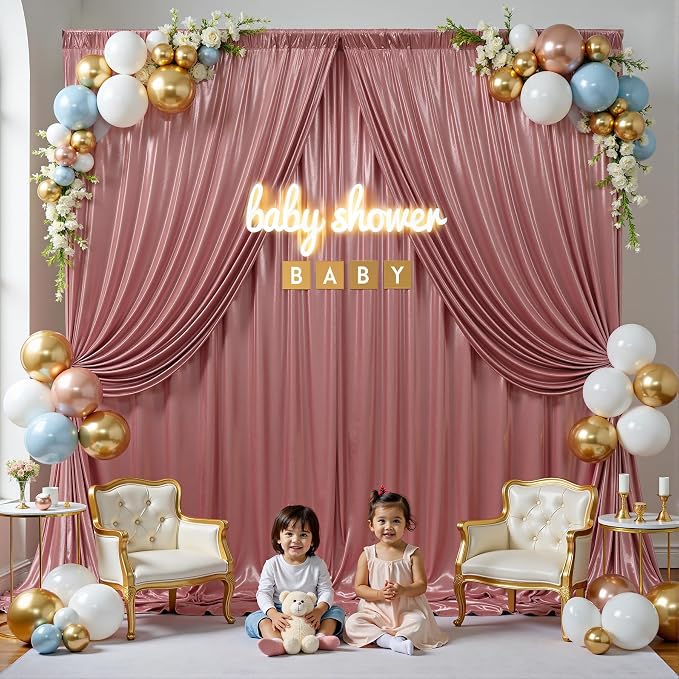 20x10 ft Wrinkle Free Rose Gold Sequin Backdrop Curtain for Parties,Thick Not Fall-Off Glitter Backdrop Drapes,4 Panels 5x10ft Shimmer Photo Back Drop Cloth for Wedding Birthday Photography Background