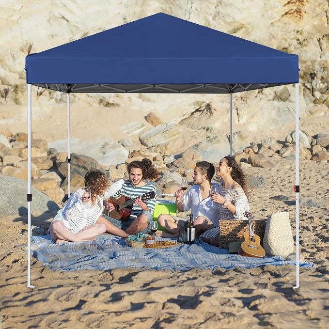 Northroad 8X8 FT Pop Up Canopy, Outdoor Instant Canopy Tent w/Carrying Bag, Portable Gazebo Shelter for Wedding Party,Commercial Event,Patio,Garden,Beach -Dark Blue