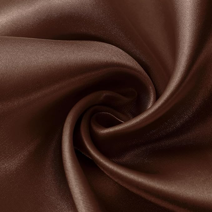 Horbaunal 2 Pack Brown Satin Table Runner 12 x 108 Inch, Smooth Table Runners for Wedding Banquets Birthday Party