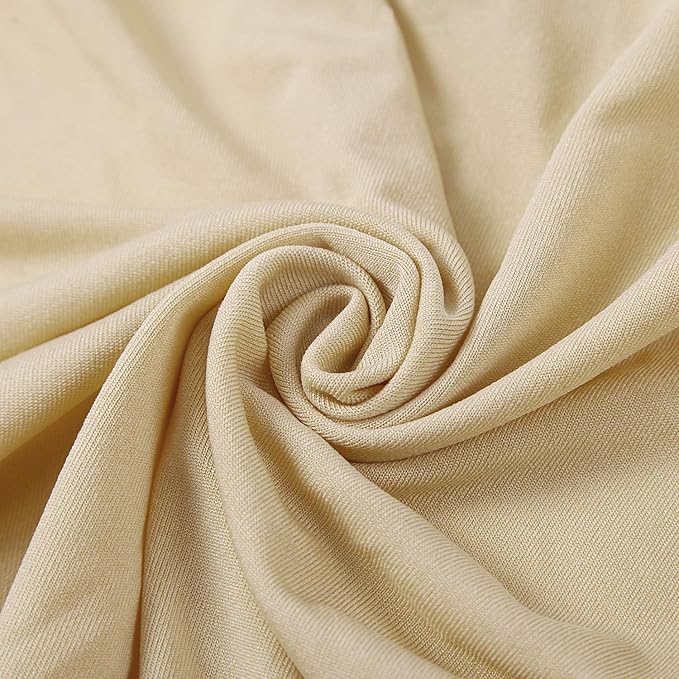 Peomeise 12pcs Stretch Spandex Chair Cover for Wedding Party Dining Banquet Event (Champagne, 12)