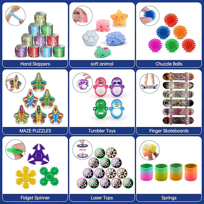 nicknack 300pcs Pinata Stuffers for Kids Party Favors 4-8, Pinata Fillers for Classroom Rewards Treasure Chest for Prize Box Toys for Kids Classroom