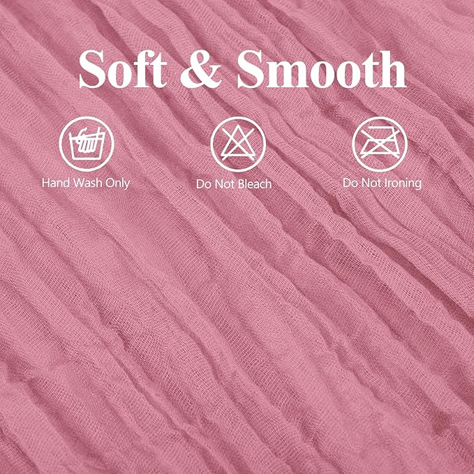 16 Pack 10Ft Cheesecloth Table Runner Dusty Rose, 20 x 120 Inch Rustic Gauze Boho Cheese Cloth Runners Wedding Long Table Runner for Wedding Party Bridal Shower Table Decoration